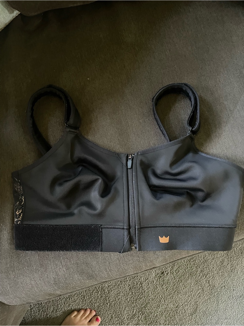 SHEFIT Black High-Support Workout Bra with Wide Band